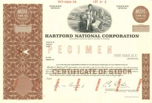 Hartford National Corporation - Stock Certificate