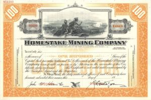 Homestake Mining Co. - Specimen Stock Certificate