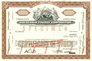 Household Finance Corporation - Stock Certificate