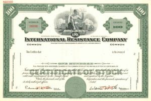 International Resistance Co. - Stock Certificate