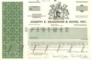 Joseph E. Seagram and Sons, Inc. - Specimen Bond