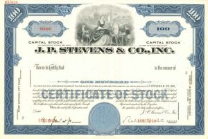 J.P. Stevens and Co., Inc. - Stock Certificate