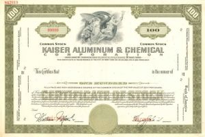 Kaiser Aluminum and Chemical Corporation - Stock Certificate