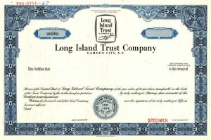 Long Island Trust Co. - Stock Certificate