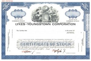 Lykes-Youngstown Corporation - Stock Certificate