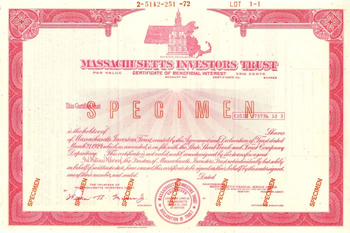 Massachusetts Investors Trust - Stock Certificate