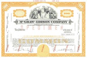 McGraw-Edison Co. - Specimen Stock Certificate