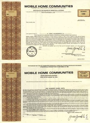 Mobile Home Communities - Stock Certificate