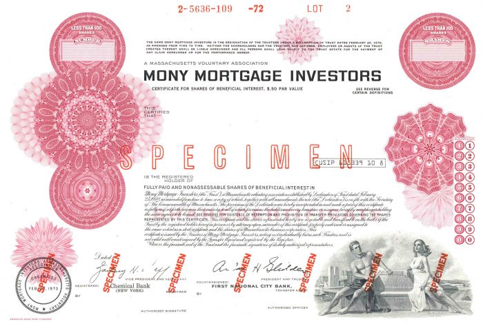 Mony Mortgage Investors - Stock Certificate