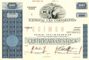 National Can Corporation - Stock Certificate