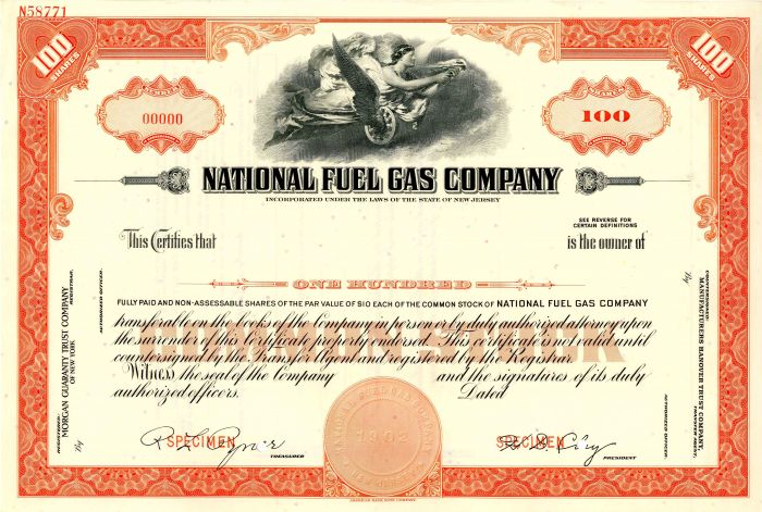 National Fuel Gas Co. - Stock Certificate