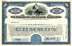 New England Gas and Electric Association - Stock Certificate