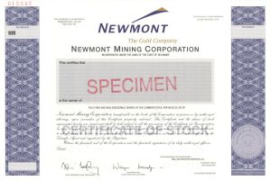 Newmont Mining Corp. - Specimen Stock Certificate