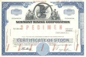 Newmont Mining Corp. - Specimen Stock Certificate