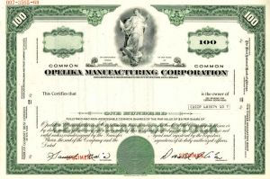 Opelika Manufacturing Corporation - Stock Certificate
