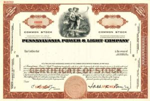 Pennsylvania Power and Light Co. - Stock Certificate