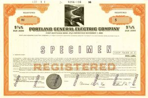 Portland General Electric Co. - $1,000 Utility Specimen Bond