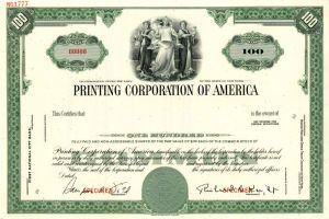Printing Corporation of America - Specimen Stock Certificate