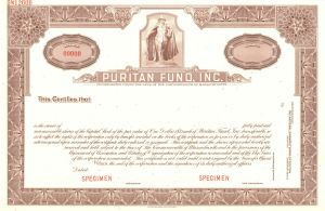 Puritan Fund, Inc. - Specimen Stock Certificate