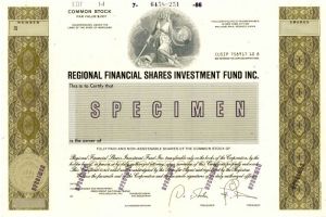 Regional Financial Shares Investment Fund Inc. - Stock Certificate