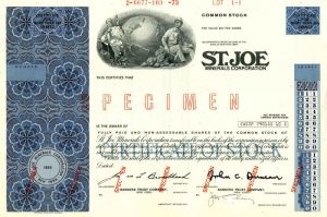 St. Joe Minerals Corporation - Stock Certificate