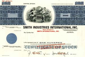 Smith Industries International, Inc. - Stock Certificate