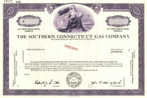 Southern Connecticut Gas Company - Stock Certificate