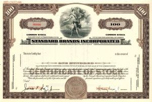 Standard Brands Incorporated - Stock Certificate