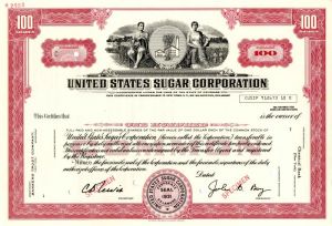 United States Sugar Corporation - Specimen Stock Certificate