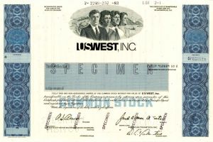 US West, Inc. - Stock Certificate