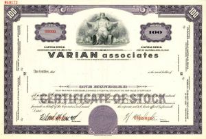 Varian Associates - Stock Certificate