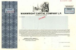 Wainwright Capital Co. L.P. - Specimen Class B Units Stock Certificate