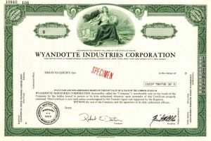 Wyandotte Industries Corporation - Stock Certificate