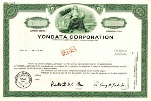 Yondata Corporation - Stock Certificate