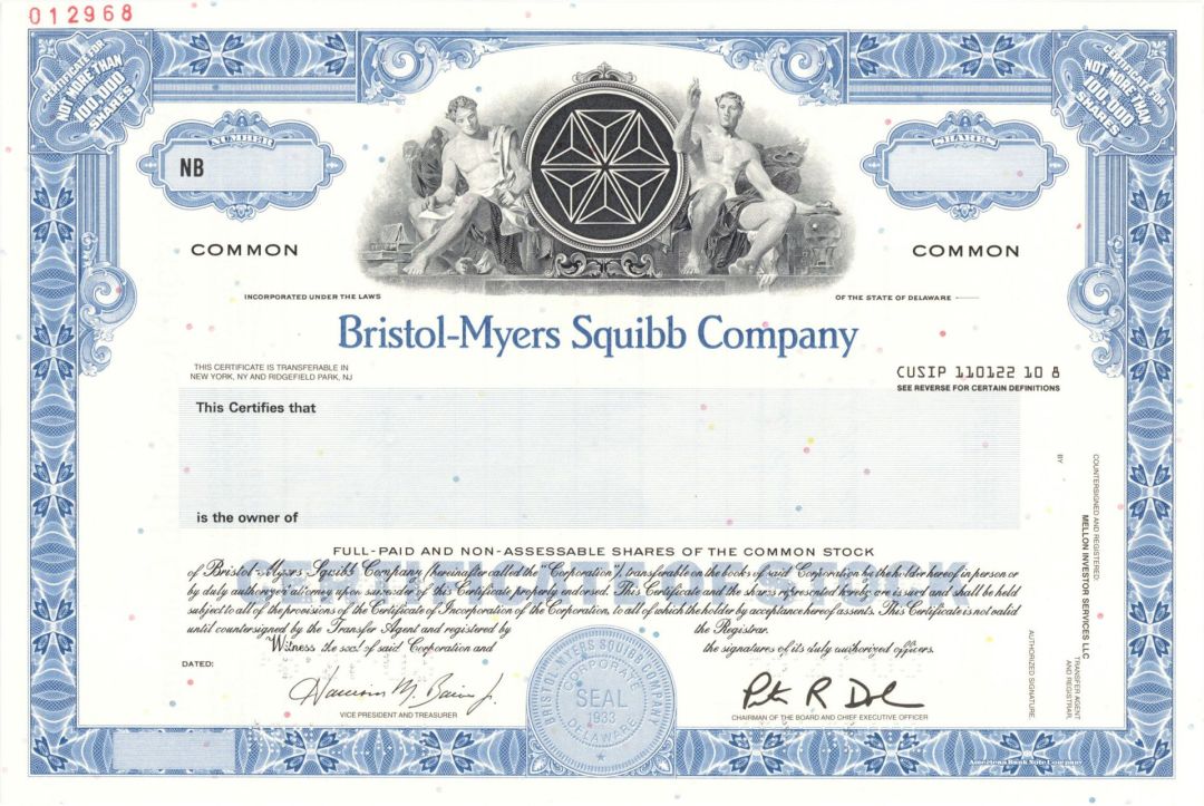Bristol-Myers Squibb Co. - Specimen Stock Certificate