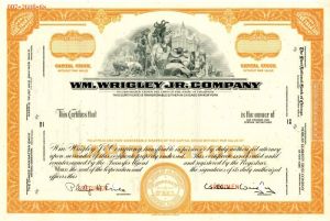 William Wrigley Jr. Co. - Specimen Stock Certificate