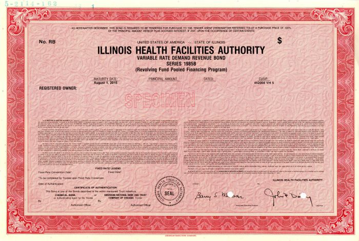Illinois Health Facilities Authority - Bond