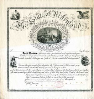 State of Maryland Military Appointment Specimen