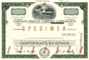 Carolina Freight Carriers Corporation - Specimen Stock Certificate