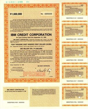 IBM Credit Corporation - Y 1 Million - Famous Computer Co. Specimen Bond