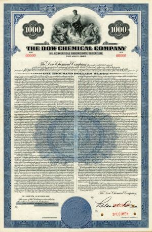 Dow Chemical Co. - $1,000 Specimen Bond
