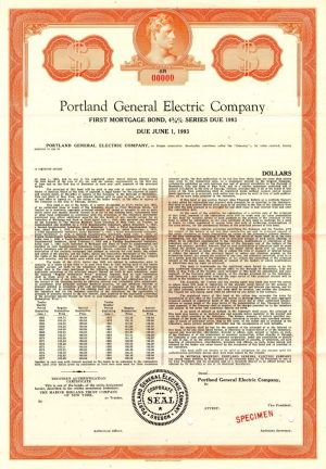 Portland General Electric Co. - Specimen Bond