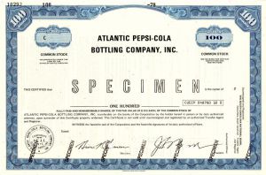 Atlantic Pepsi-Cola Bottling Co., Inc. - Specimen Stock Certificate