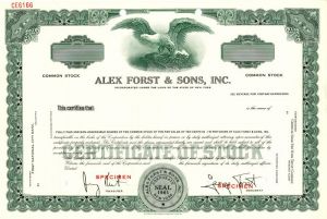Alex Forst and Sons, Inc.