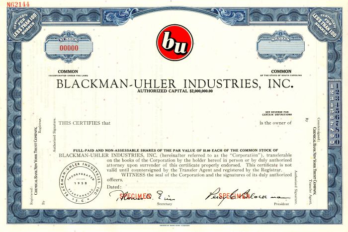 Blackman-Uhler Industries, Inc.