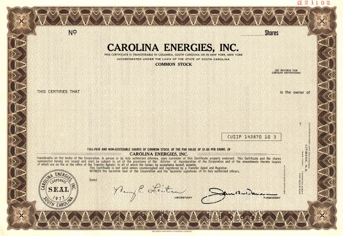 Carolina Energies, Inc.