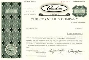 Cornelius Co. - Specimen Stock Certificate