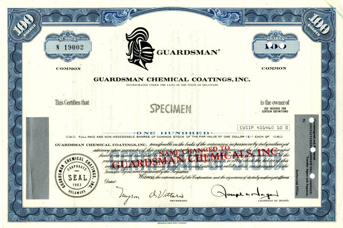Guardsman Chemical Coatings, Inc.