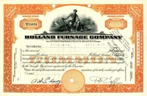 Holland Furnace Co. - Specimen Stock Certificate