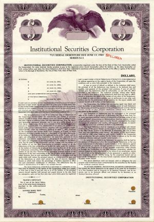 Institutional Securities Corporation - Specimen Vertical Bond